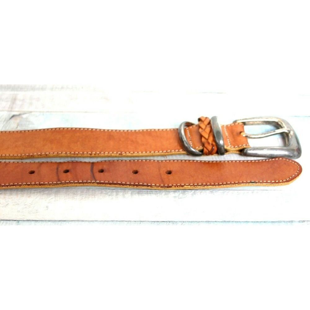 Brighton TAN BROWN GENUINE LEATHER 1 1/8"Wd CASUAL DRESS WOMEN'S BELT S/M (59A - Picture 9 of 10